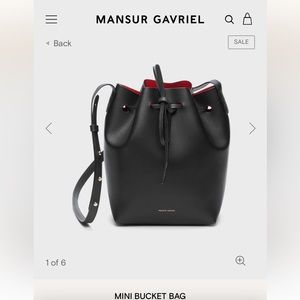 Mansur Gabriel Mini Bucket Bag (Black/Flamma)